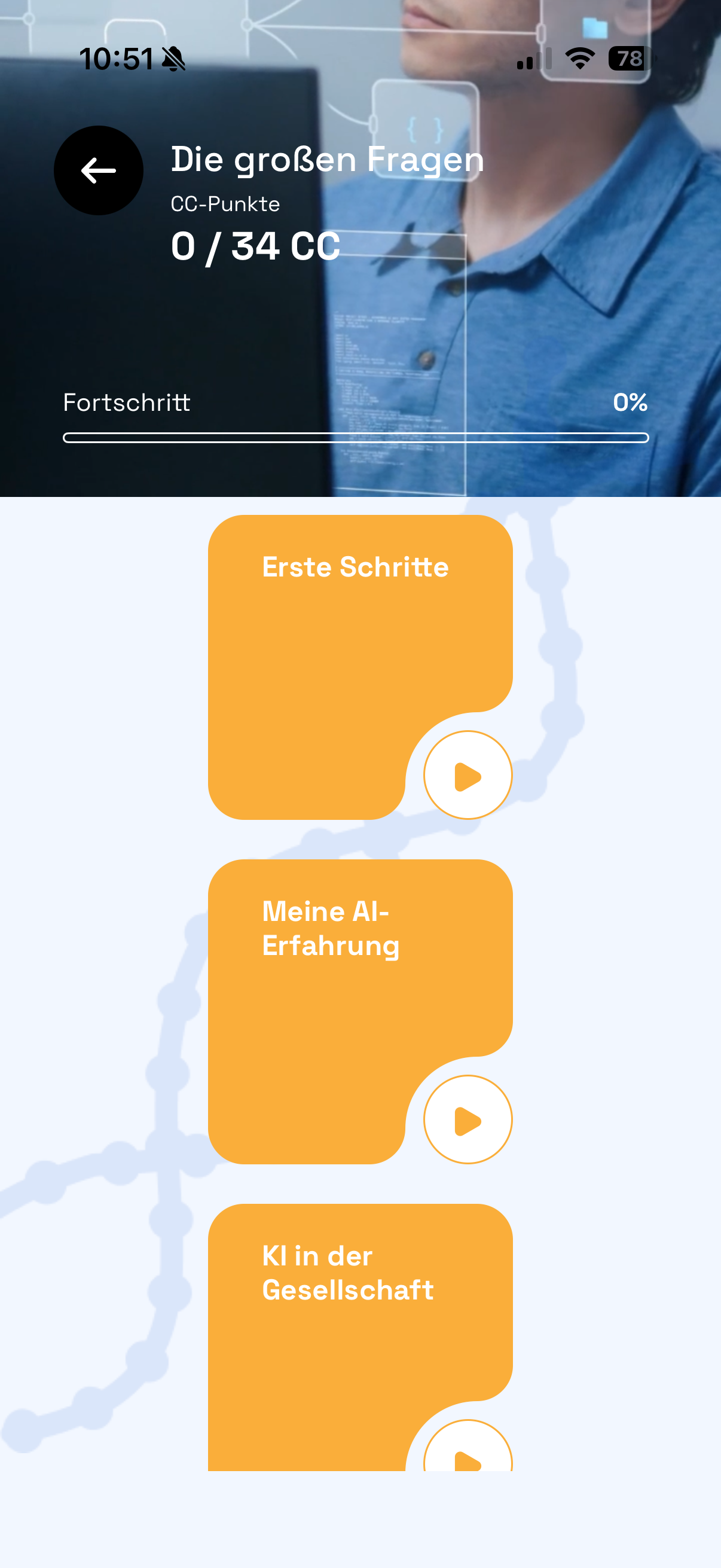 Swiss AI Futures topic list showing the first study modules